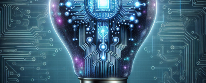 A conceptual image of a lightbulb with digital circuits, symbolizing innovative ideas in AI prompt engineering.