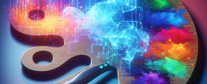 A digital artist's palette with a blend of vibrant colors, symbolizing creativity and innovation in AI prompt crafting.